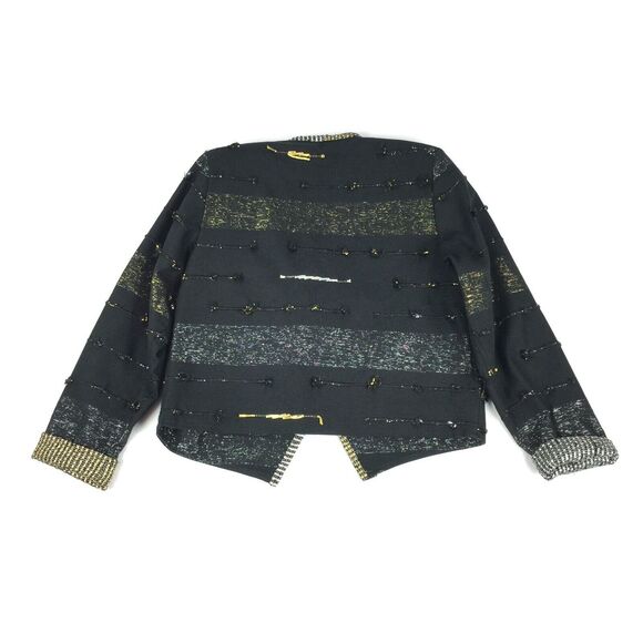 Vintage Black and Gold Women's Jacket - Picture 2 of 4
